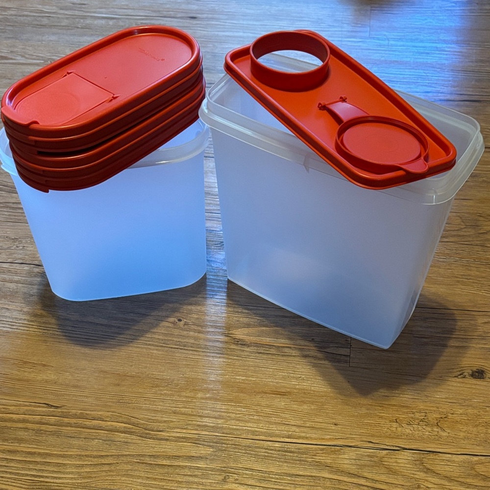 Tupperware Red and Clear Storage Set